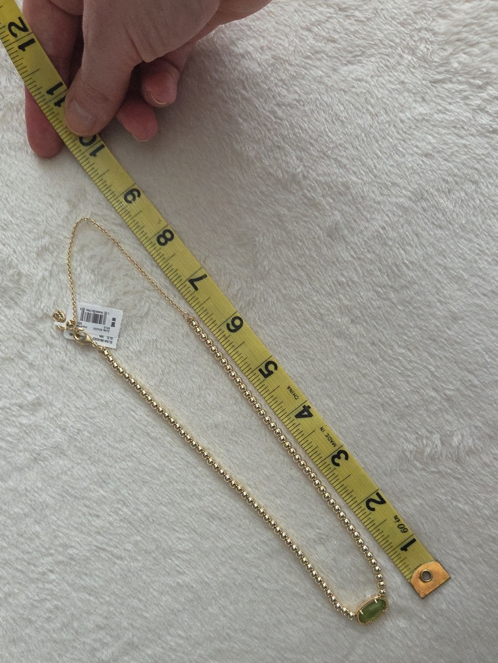 NWT Kendra Scott Elisa Beaded Necklace in gold chartreuse green mother of Pearl - Picture 9 of 10
